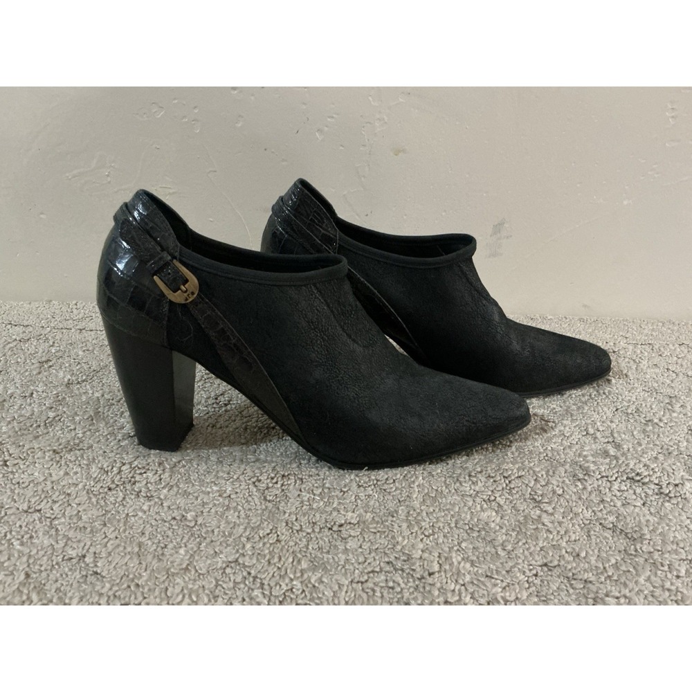Donald J Pliner Tabia‎ Ankle Booties Mock Croc Western Leather Heel 9 Shoes
